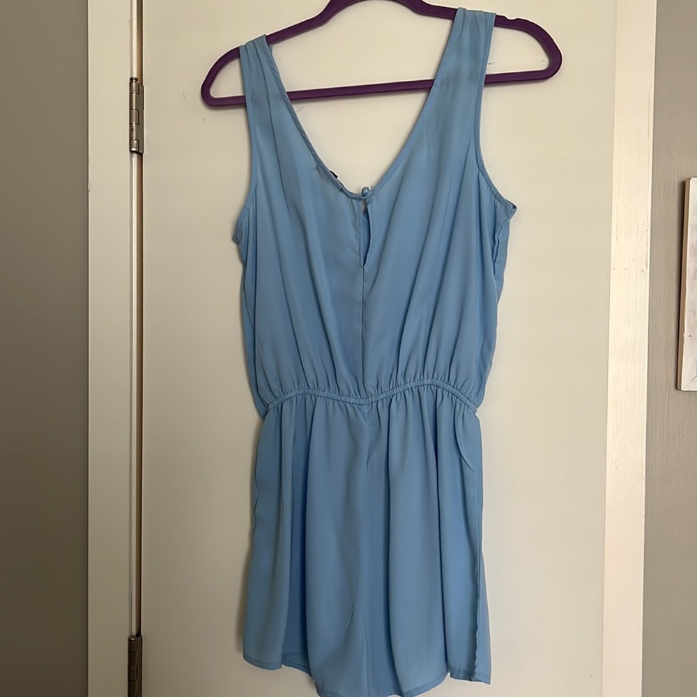 Light Blue Ruffle Romper - Picture 4 of 5